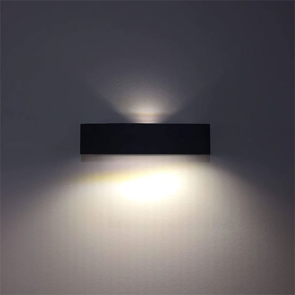Solar Up & Down LED Wall Light Black / Warm White - SLDWL228-3K/BLK