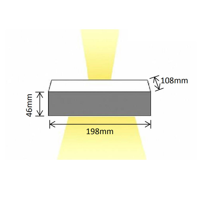 Solar Up & Down LED Wall Light Black / Warm White - SLDWL228-3K/BLK