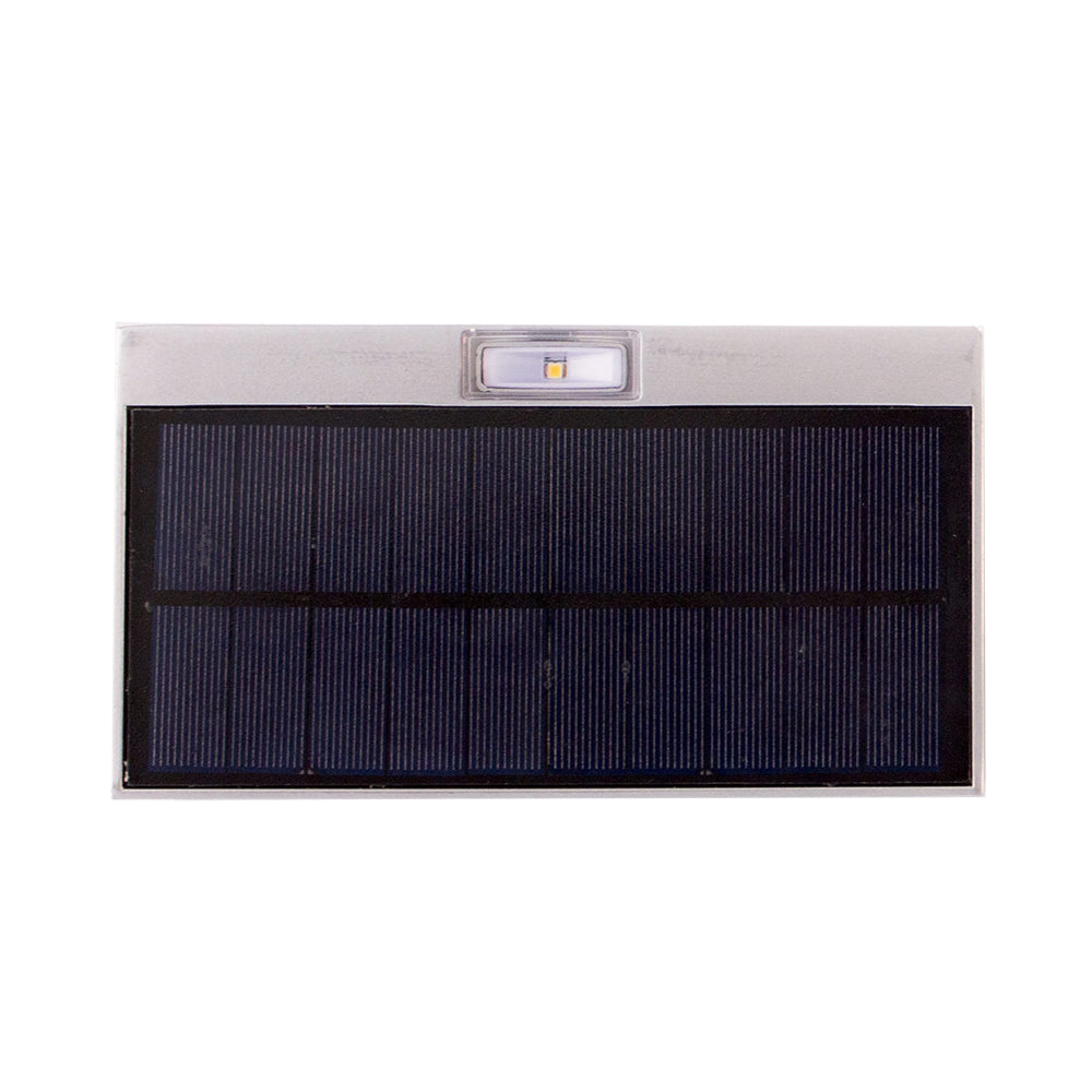 Solar Up & Down LED Wall Light Silver / Warm White - SLDWL228-3K/SIL