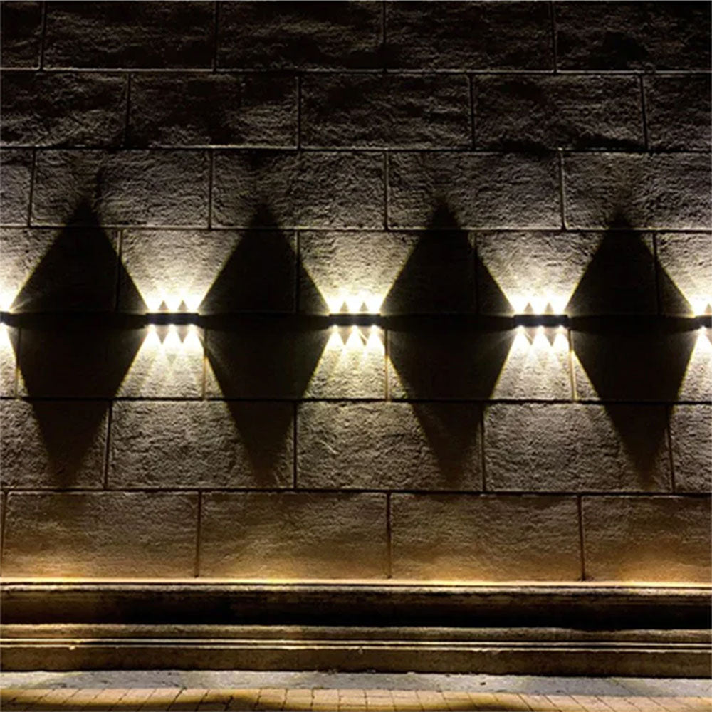 Solar Up & Down LED Wall Light Black / Warm White - SLDWL328/BLK