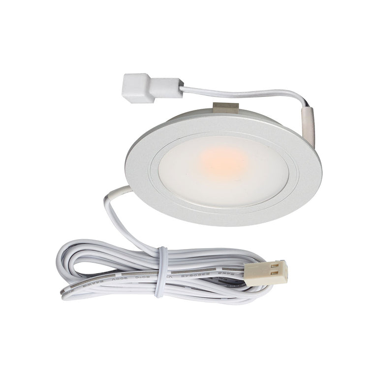 High Power Recessed 3W LED Cabinet Light Silver / Warm White - SLED-UC3-SI