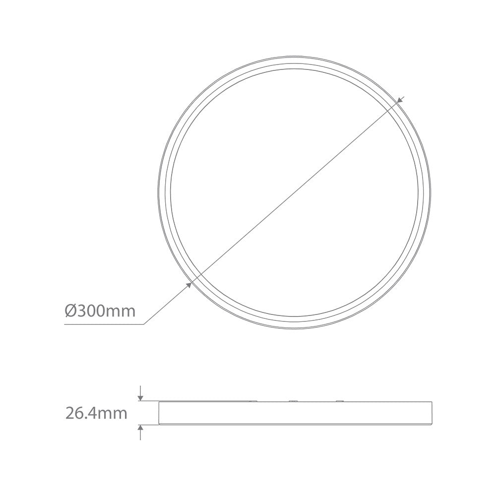 Slenda 12W / 18W CCT LED 300mm Dimmable Oyster Light White - 23303