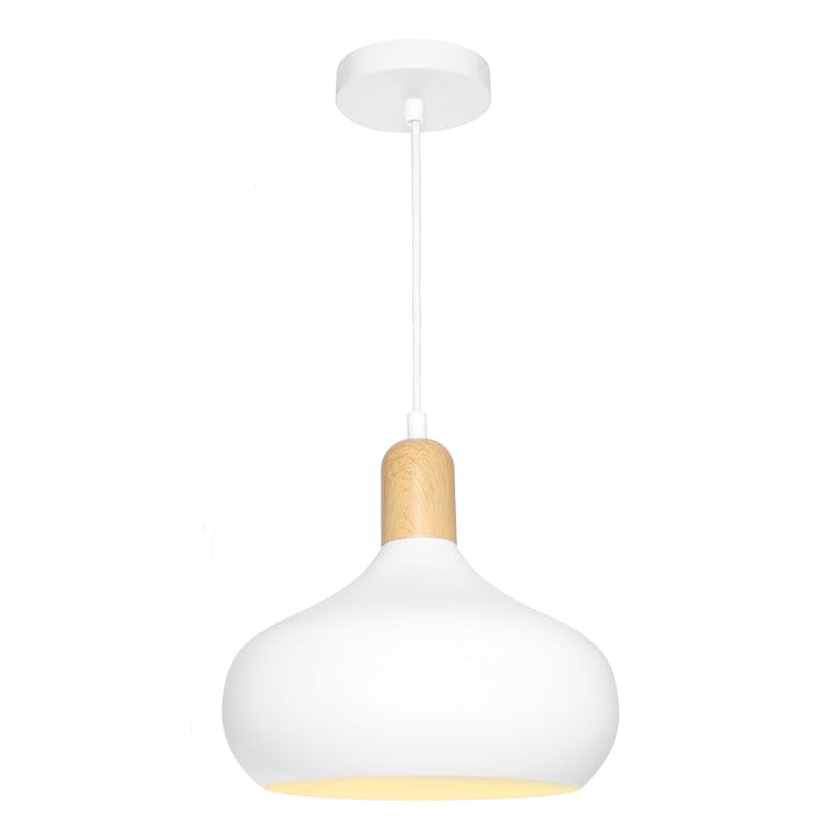 Sloan 1 Light Pendant White / Satin Chrome - SLOA1PWHT