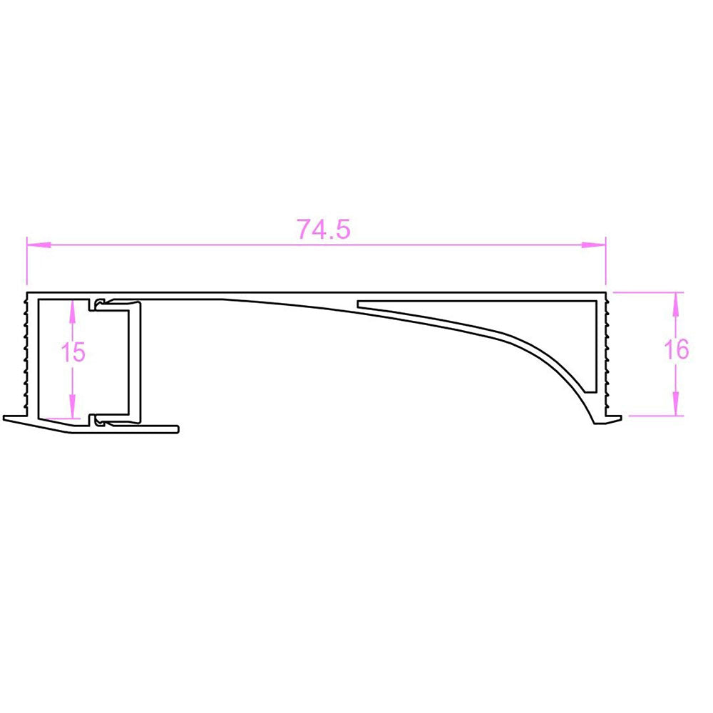 SLT LED Strip 1 Metre Low Profile Channel Silver - SLT3040