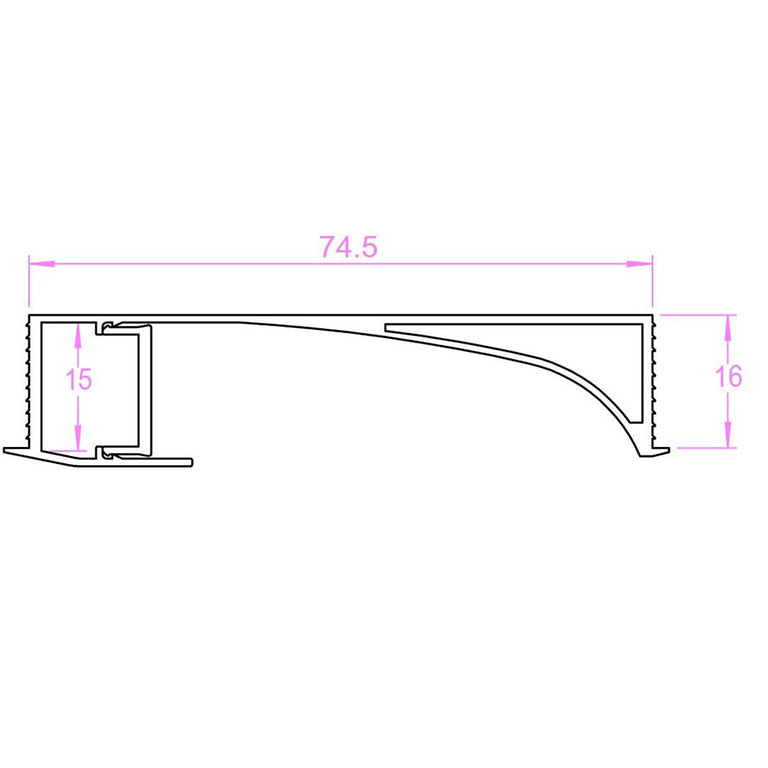 SLT LED Strip 1 Metre Low Profile Channel Silver - SLT3040