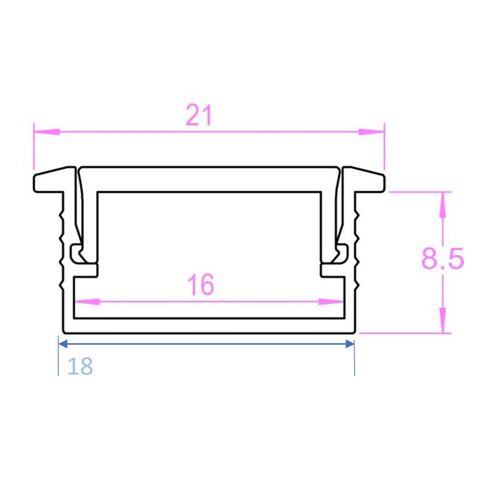 SLT 2 Metre LED Strip Channel Silver - SLT4050/2