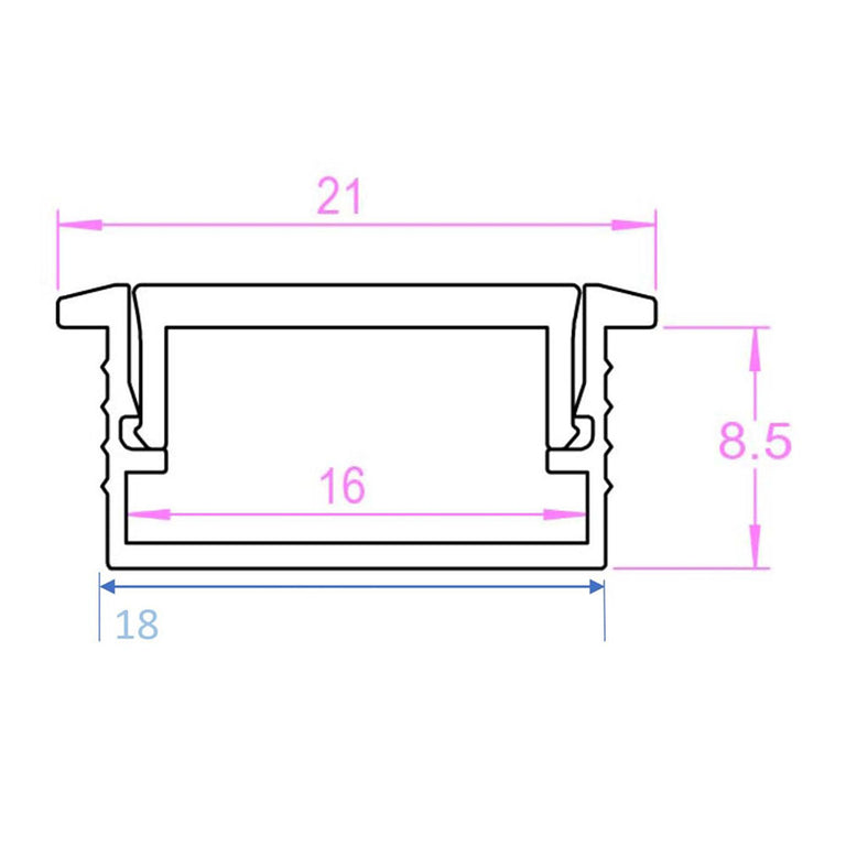 SLT 2 Metre LED Strip Channel Silver - SLT4050/2