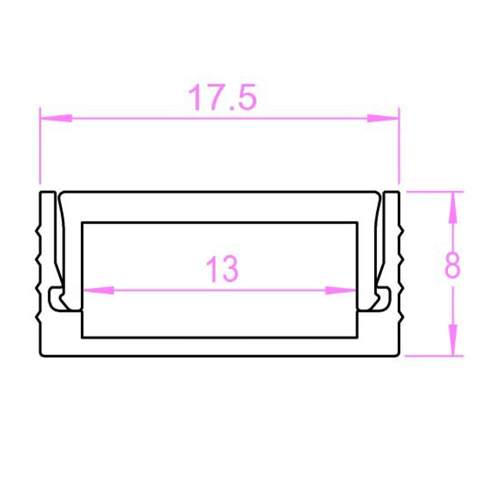 SLT LED Strip 2 Metre Trimless Channel Silver - SLT4060/2M