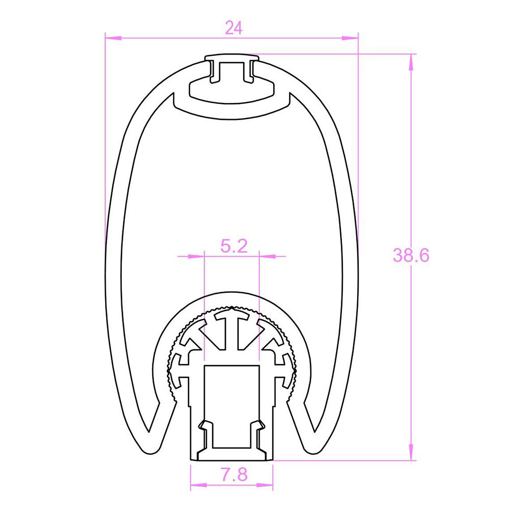 SLT LED Strip 1 Metre Profile Shaped Channel Silver - SLT6010