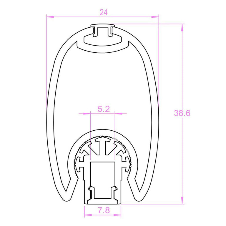 SLT LED Strip 1 Metre Profile Shaped Channel Silver - SLT6010
