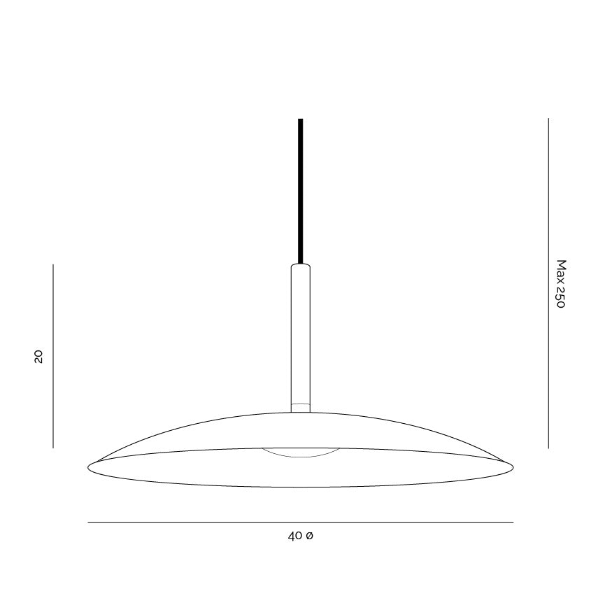 Solar 6W Dimmable LED 40cm Pendant Black / Warm White - LUX.SOLAR.40.BLK