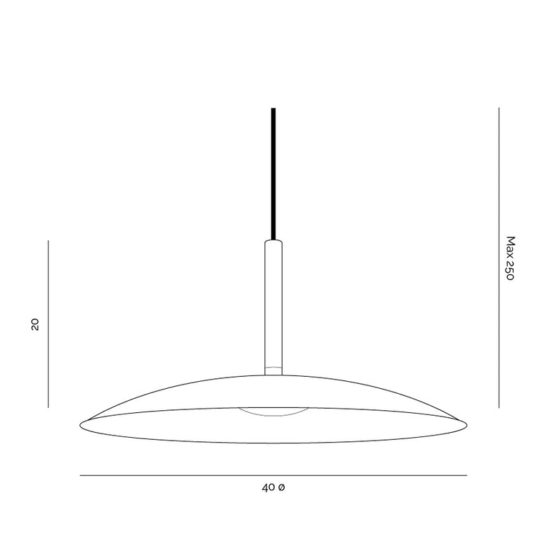 Solar 6W Dimmable LED 40cm Pendant Black / Warm White - LUX.SOLAR.40.BLK