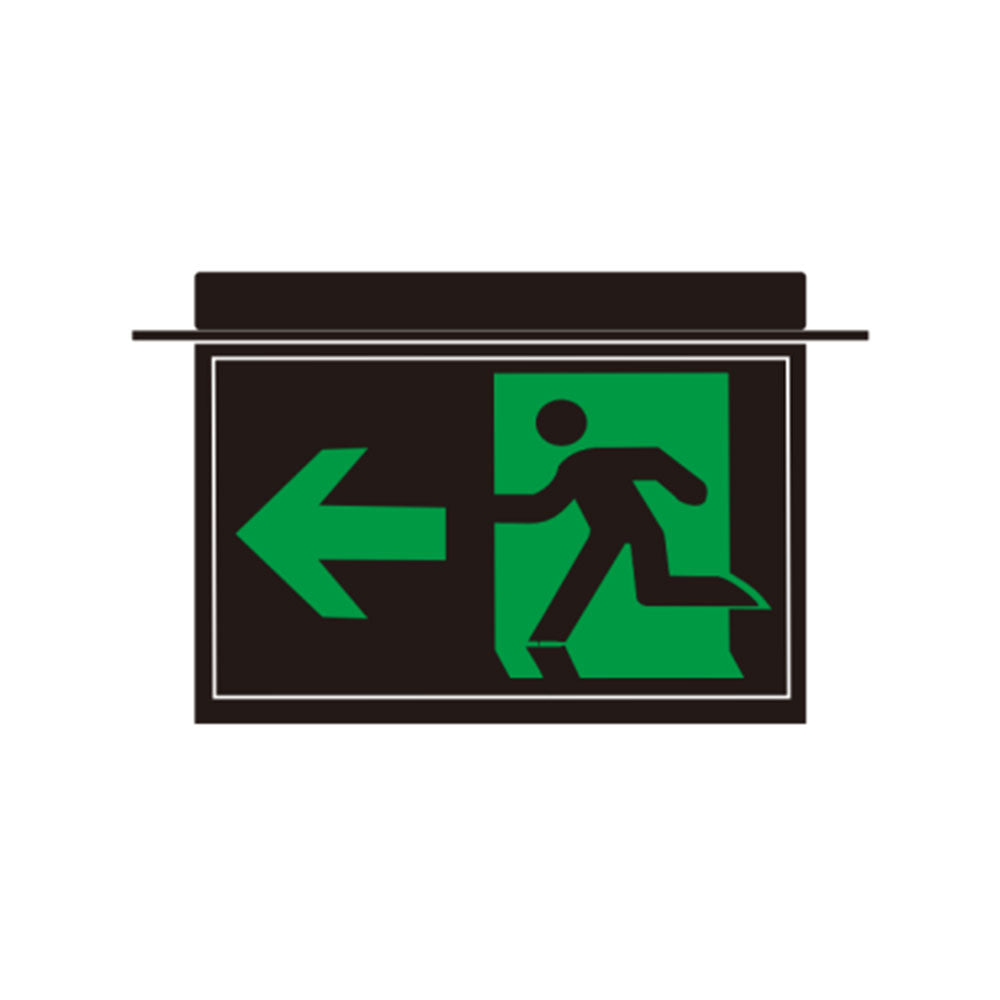 Mirach 2 2.5W Recessed LED Exit Sign with Emergency Light Black - SP-2002BK