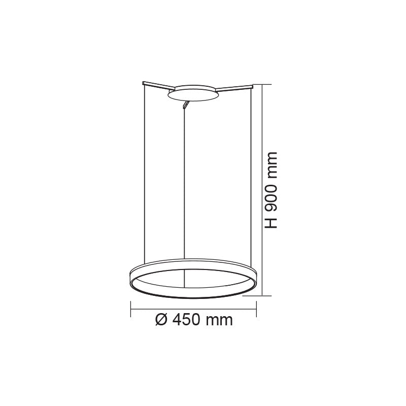 Rings 46 17W LED Pendant Black / White Warm White - SPL3200/46 BK