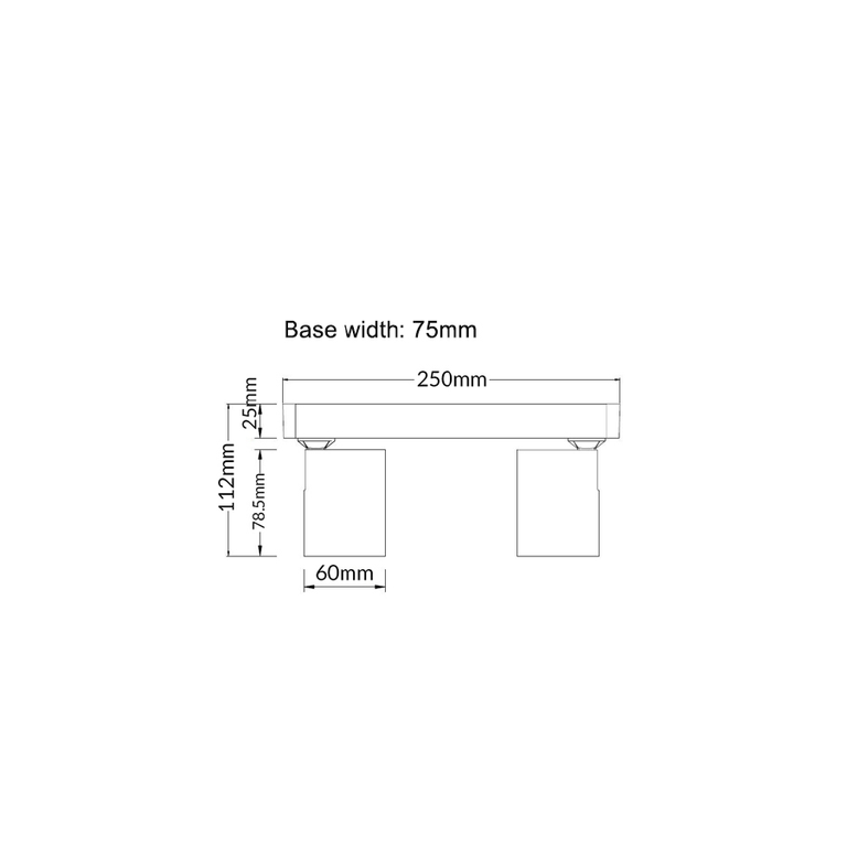Spot 240V GU10 Double Adjustable Ceiling Spotlight Bar Matt Black - SPOT-BAR2B