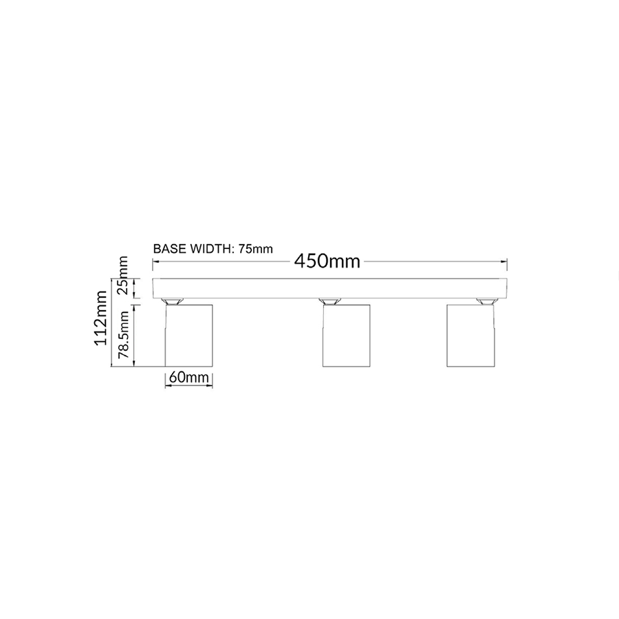 Spot 240V GU10 Triple Adjustable Ceiling Spotlight Bar Matt White - SPOT-BAR3W