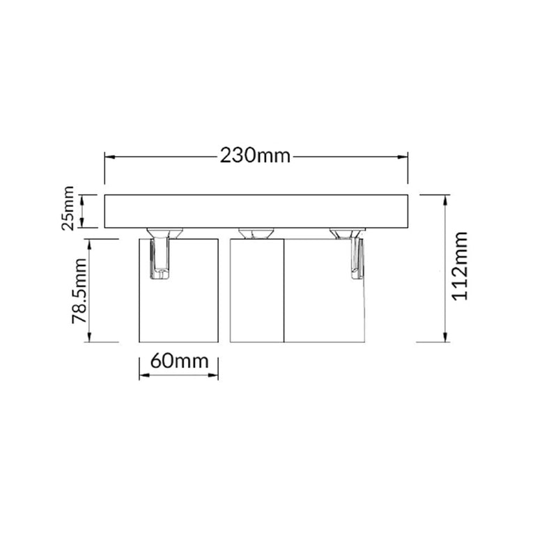 Spot 240V GU10 Triple Adjustable Spotlight Matt Black - SPOT-R3B