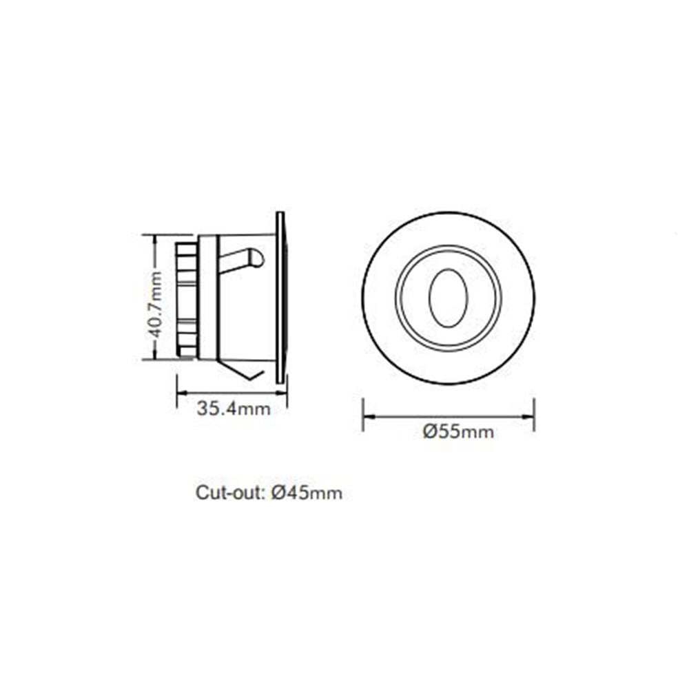 Mintaka 4 3W LED Dimmable Step Light Black / Tri-Colour - STEP-514BK/TC
