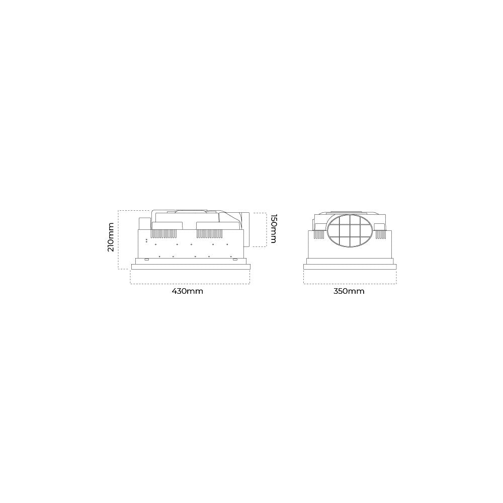 St Moritz 1000W Compact Bathroom Heater & Exhaust With LED Panels White / Tri-Colour - STMORITZ/SML/WH