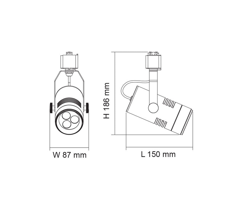 Single Circuit Spot II 3 Wire 4W LED Track Light White / Tri-Colour - STR4863TC/WH