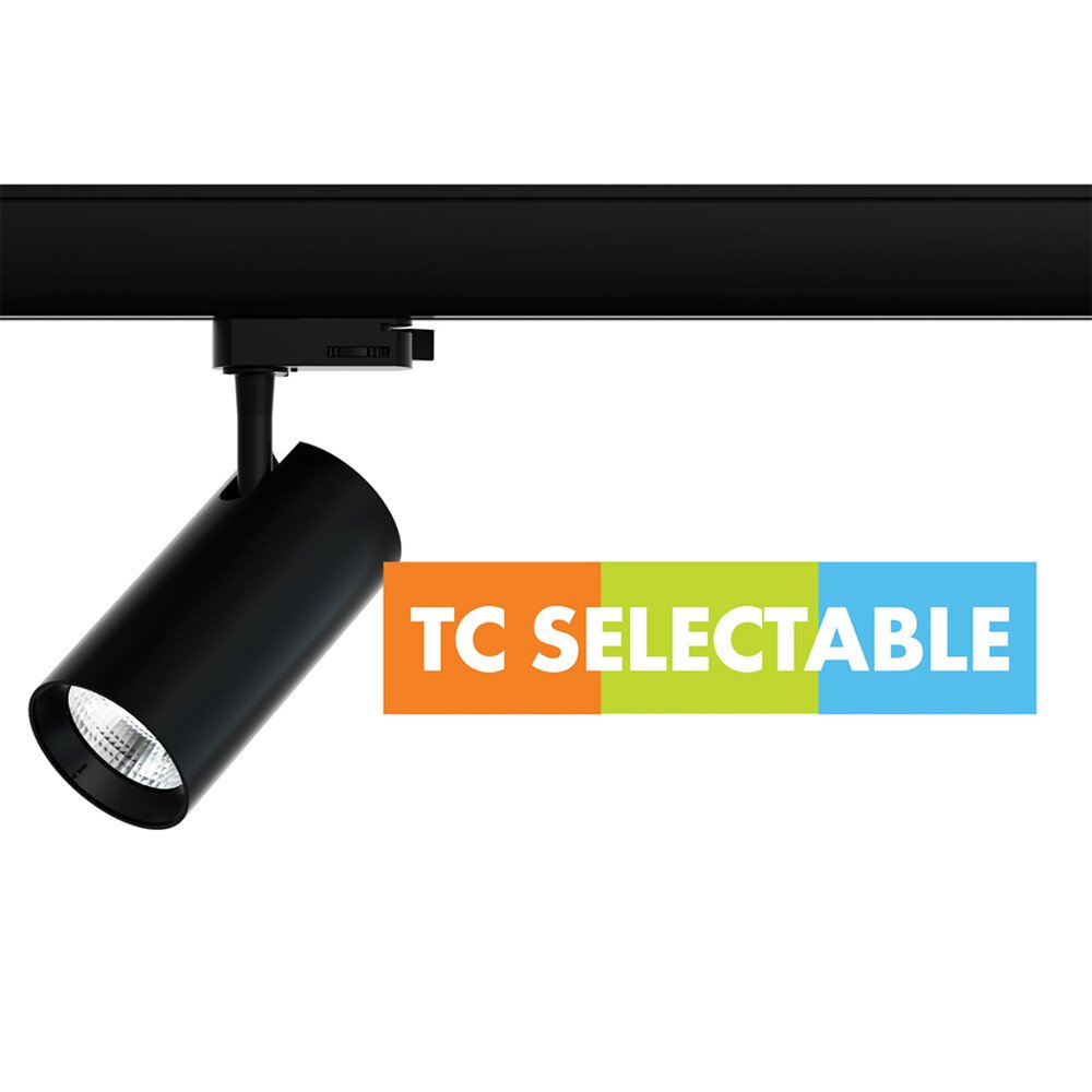 Unitrek Single Circuit 15W Dimmable LED Track Light Black / Tri-Colour - STR9017/15TC/BK