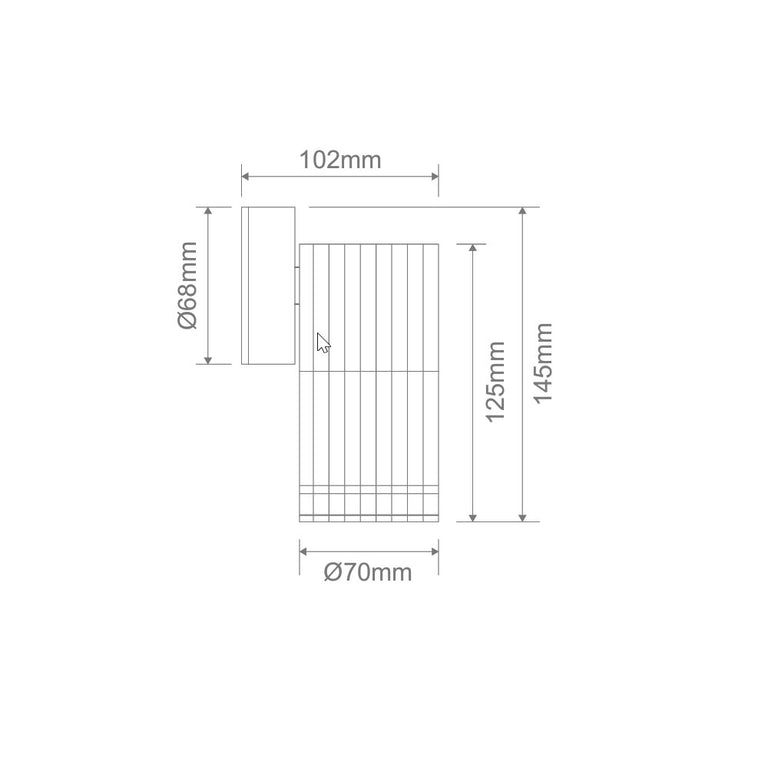 Stria-1 240V Down Outdoor LED Wall Light White / Tri-Colour - 11204