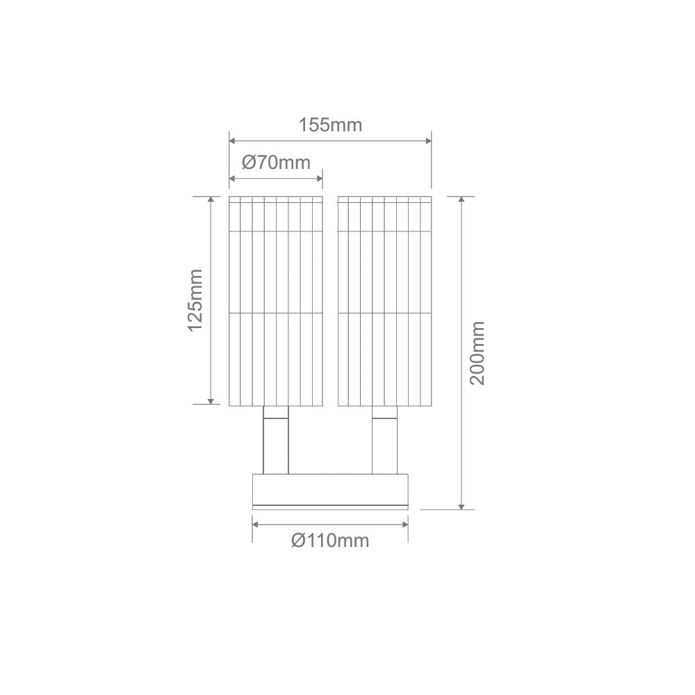 Stria-2 240V Double Adjustable Outdoor LED Wall Light White / Tri-Colour - 11207