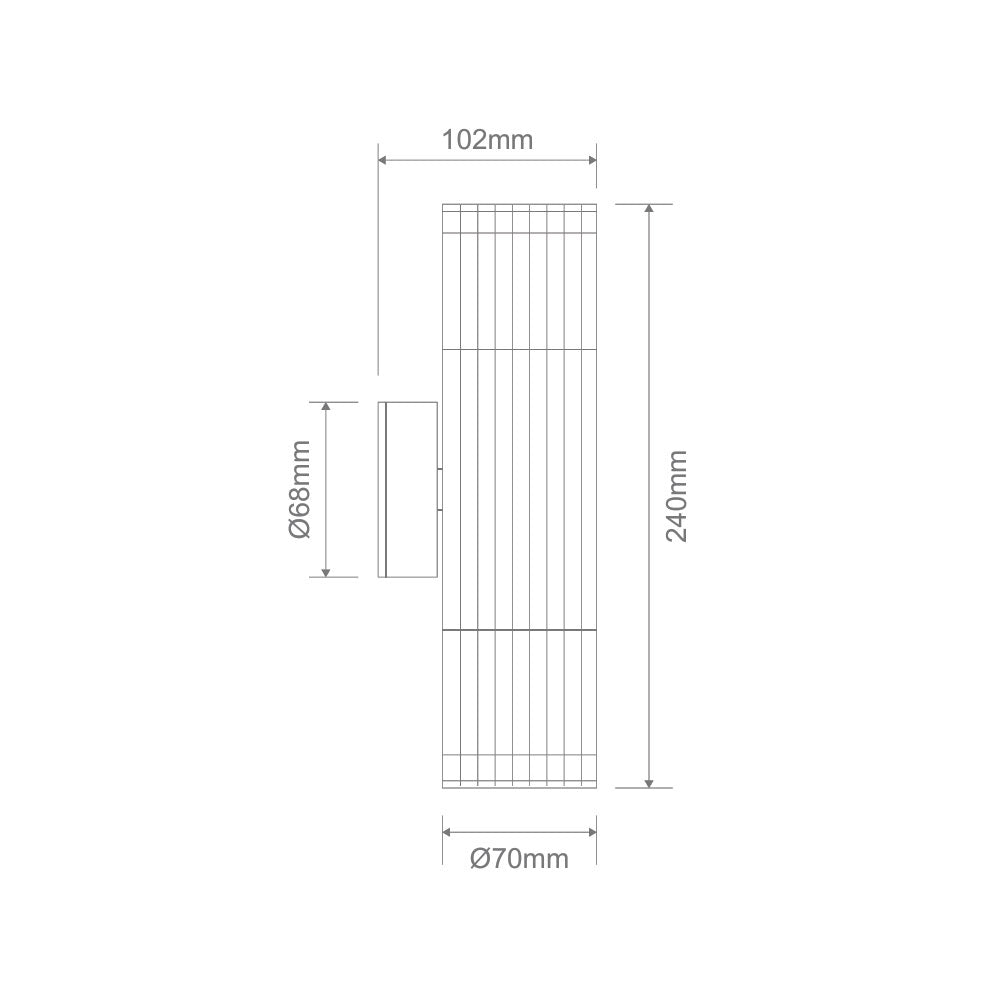 Stria-2 240V Up/Down Outdoor LED Wall Light White / Tri-Colour - 11201