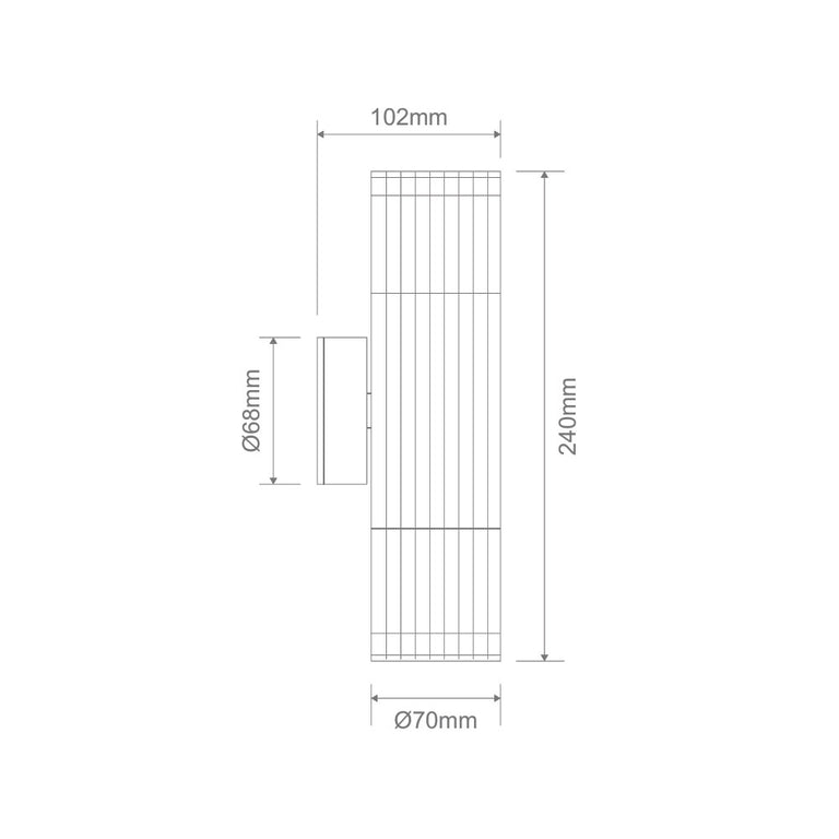 Stria-2 240V Up/Down Outdoor LED Wall Light White / Tri-Colour - 11201