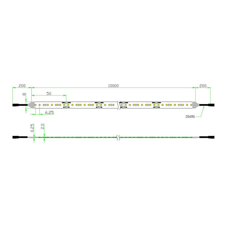 Dofida 6 14.4W 24V DC 10 Metre COB LED Strip / Daylight -  STRIP-160D/COB/10M/24V/PW