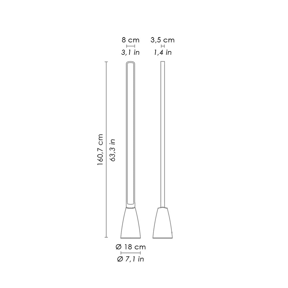 Stripe 35W LED Dimmable Floor Lamp Matt White / Warm White - LD0079B3