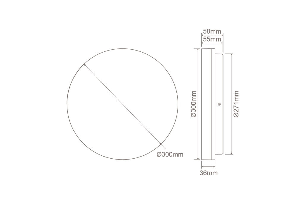 Sunset 25 Watt Slimline Dimmable Round LED Ceiling Light White / Tri Colour - 20881