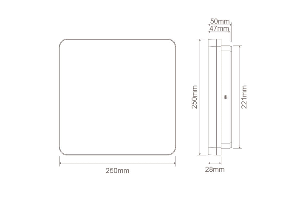 Sunset 15 Watt Slimline Dimmable Square LED Ceiling Light White / Tri Colour - 20886