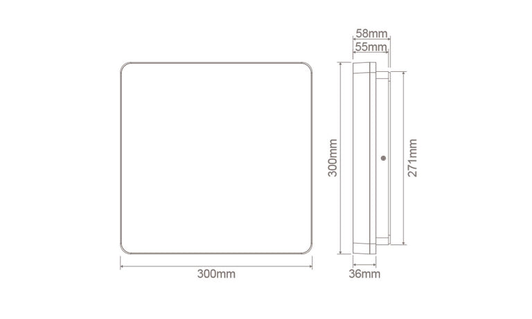 Sunset 25 Watt Slimline Dimmable Square LED Ceiling Light White / Tri Colour - 20887