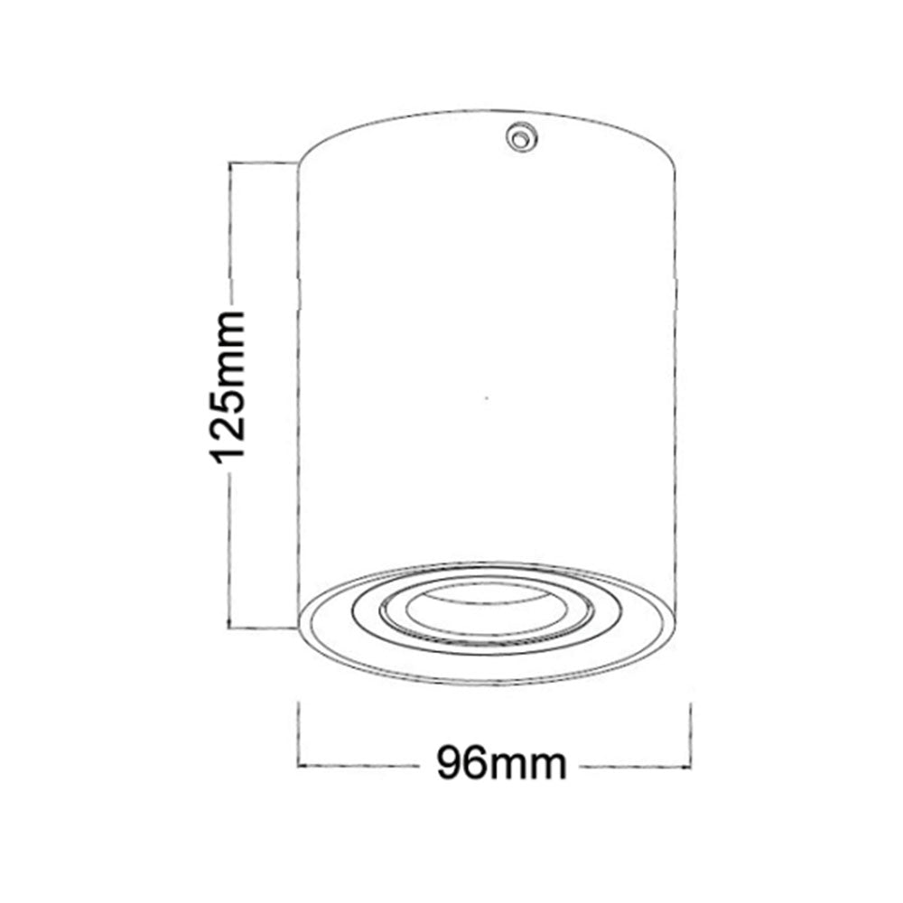 Surface Gimbal Round 240V GU10 Downlight Matt Black - SURFACE23
