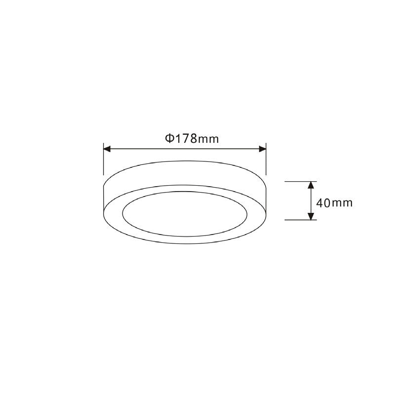 Low Profile 12W LED Round Oyster White / Tri-Colour - SURFACETRI2R
