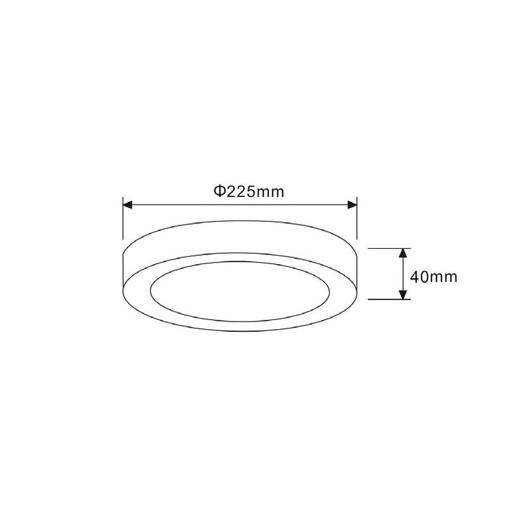 Low Profile 18W LED Round Oyster White / Tri-Colour - SURFACETRI3R