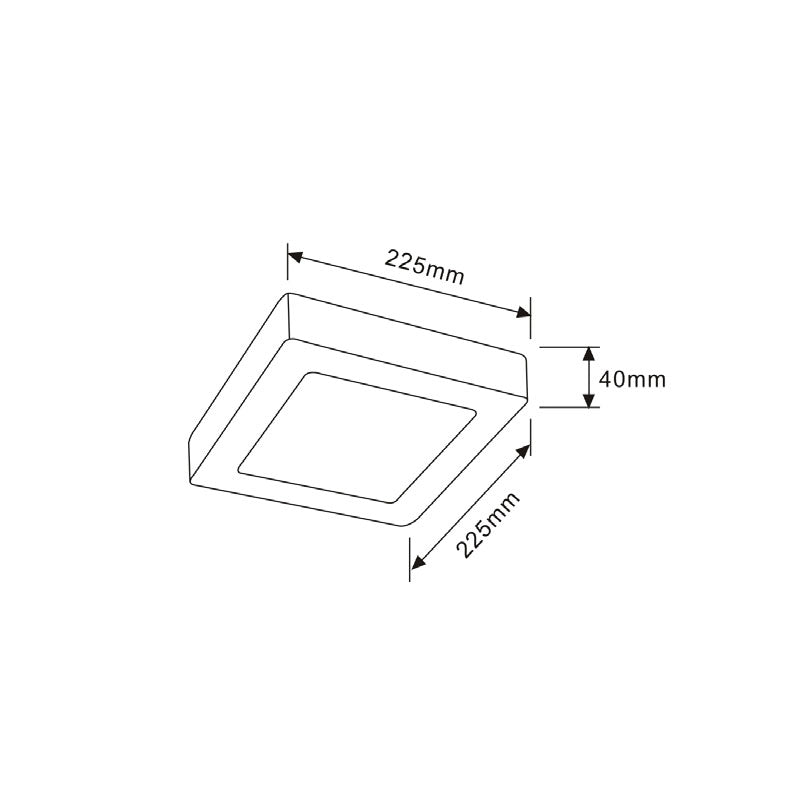 Low Profile 18W LED Square Oyster White / Tri-Colour - SURFACETRI3S