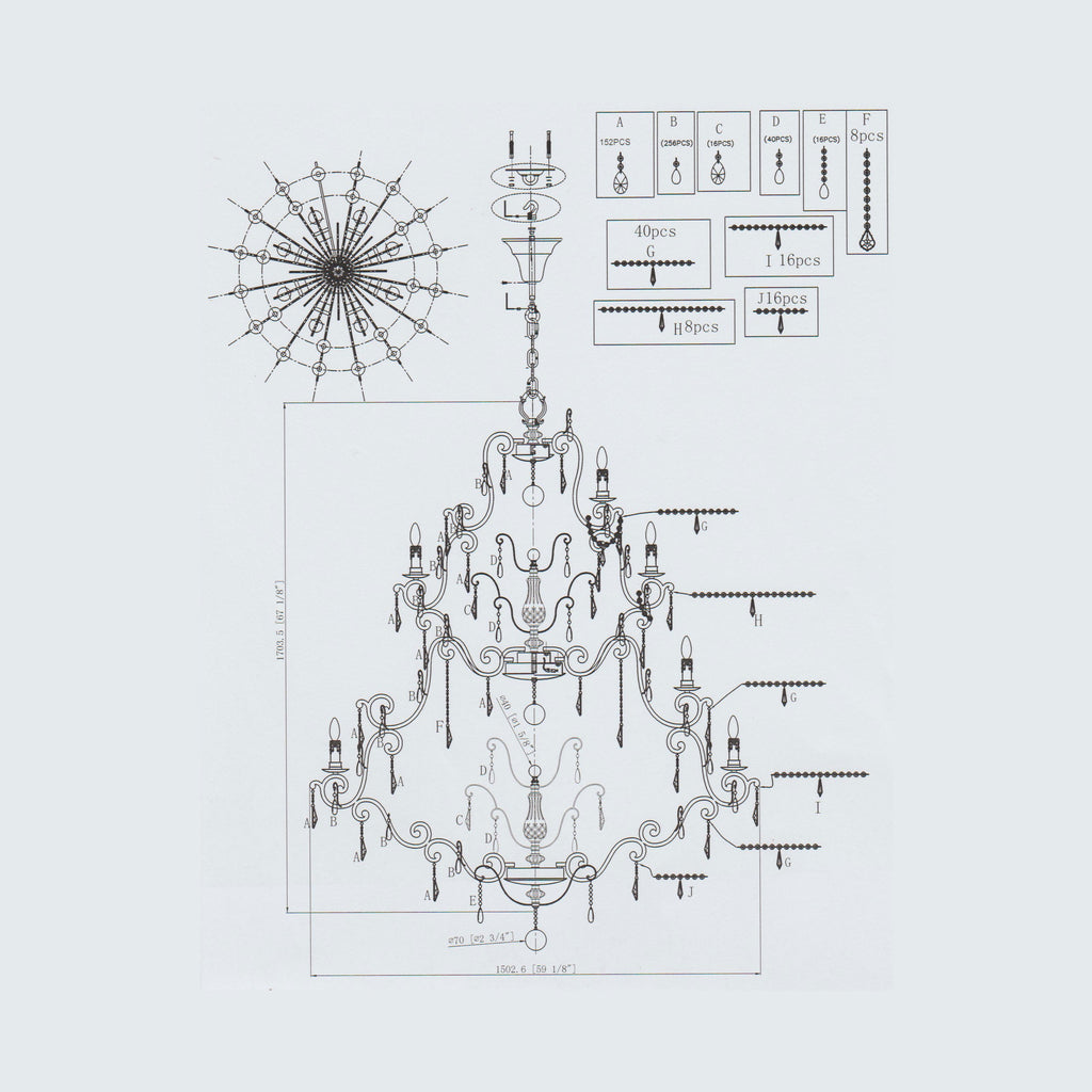 Salzburg 36 Light Crystal Chandelier Bronze