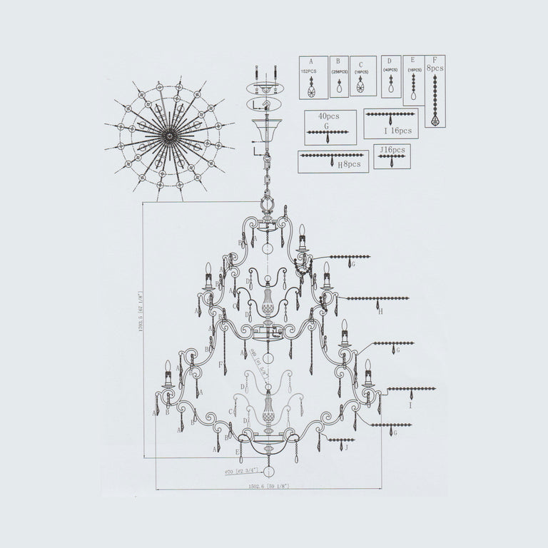 Salzburg 36 Light Crystal Chandelier Bronze