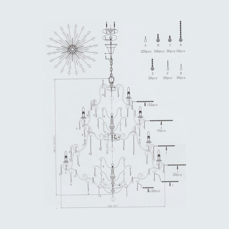 Salzburg 45 Light Crystal Chandelier Bronze