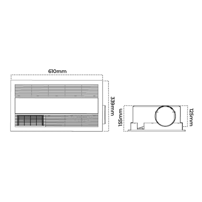 Santorini 4 in 1 Thermal Bathroom Unit White - SANTORINI/WH