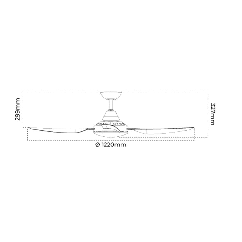 Sanur 48" DC 4 Blade Ceiling Fan White - SANUR/48/WH
