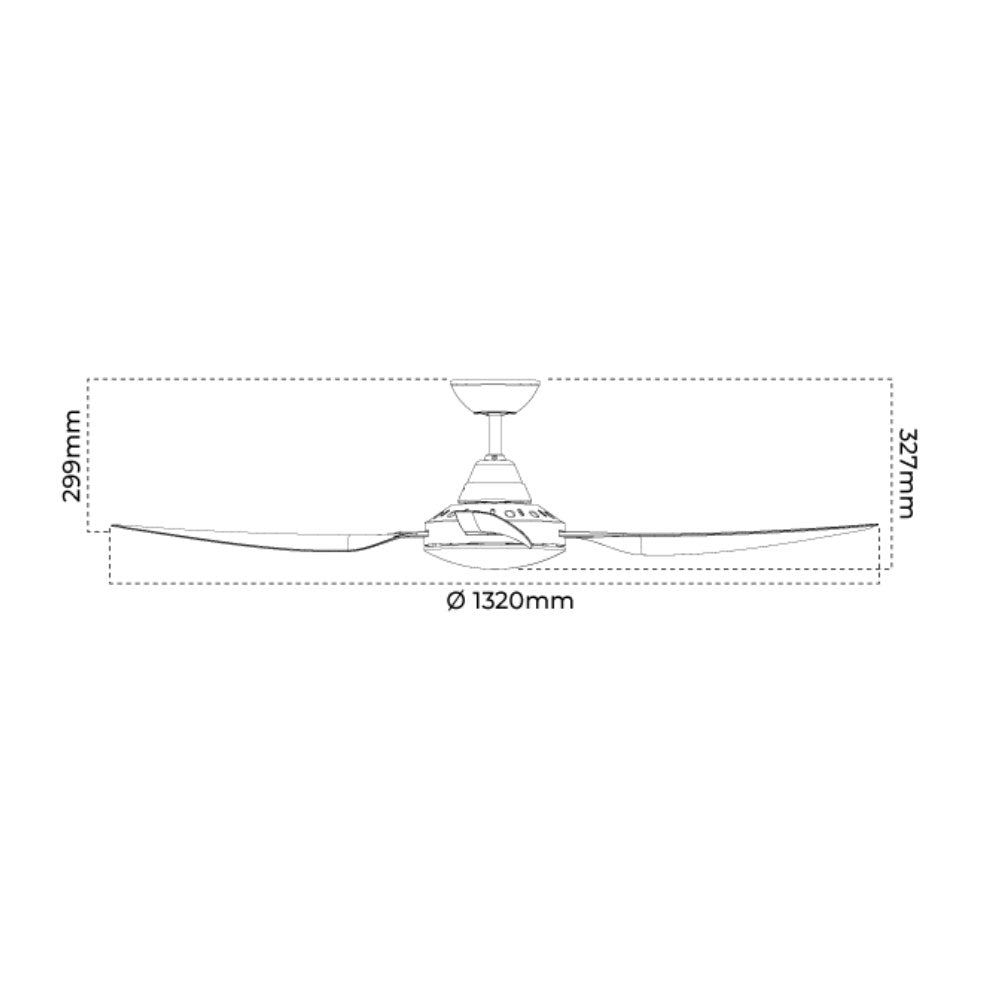 Sanur 52" DC 4 Blade Ceiling Fan White - SANUR/52/WH
