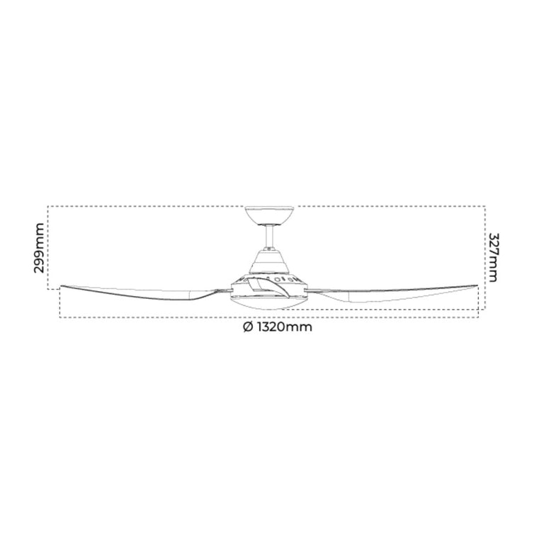 Sanur 52" DC 4 Blade Ceiling Fan Black - SANUR/52/BK