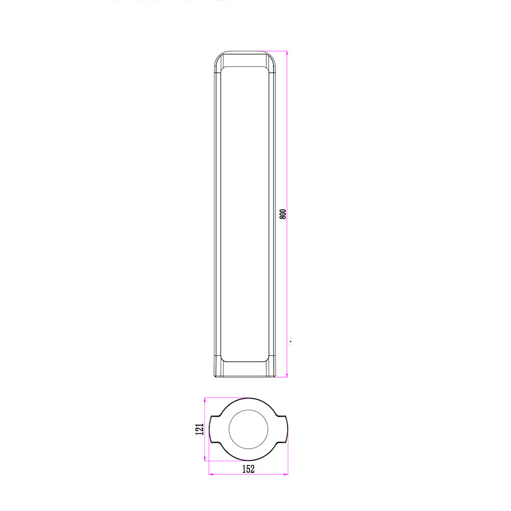 Exterior 13W LED Large Bollard Light Dark Grey / Warm White - SEKER3