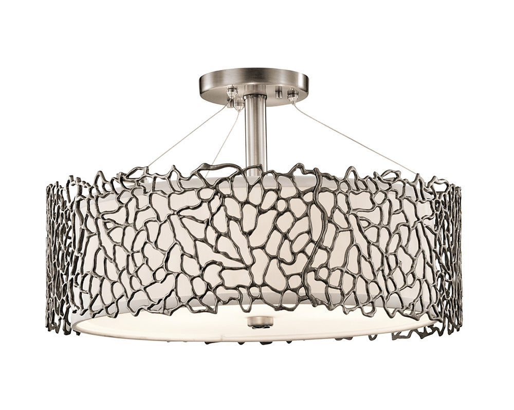 Silver Coral Duo-Mount Pendant Classic Pewter - KL/SILCORAL/P/A