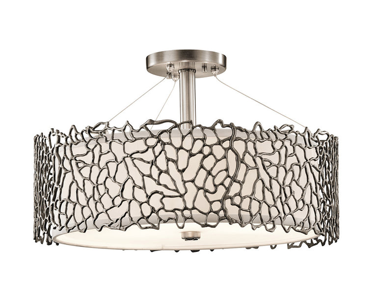 Silver Coral Duo-Mount Pendant Classic Pewter - KL/SILCORAL/P/A