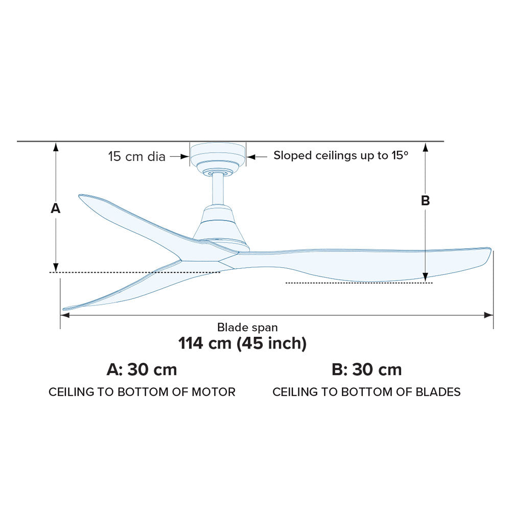 Simplicity 45" DC Ceiling Fan Matt White -  SIM45MW