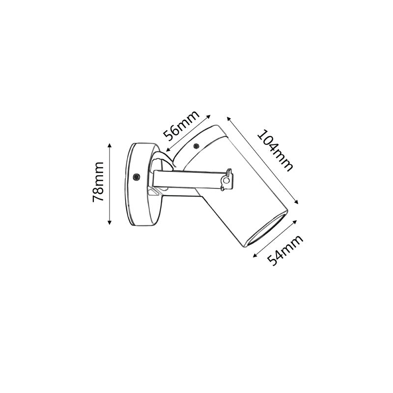 Single Adjustable 240V Wall Pillar Light Aged Copper - SG1ACECA